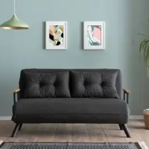 Premium Canapea extensibilă cu 2 locuri Sando Gri inchis 175x133x41 cm