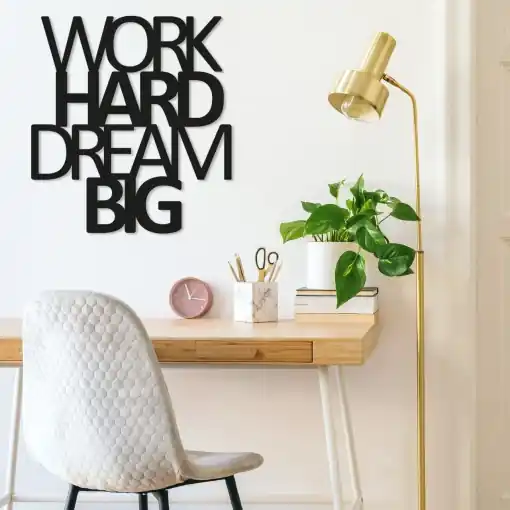 Discount Tablou metalic Work Negru 65x70 cm