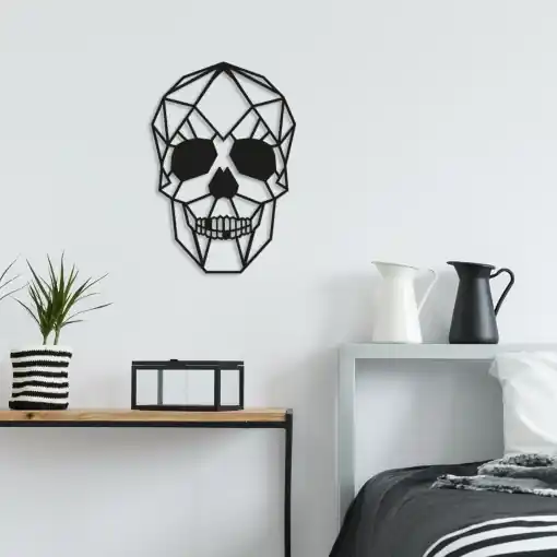 Tablou metalic Skull Negru 35x50 cm Preț promoțional