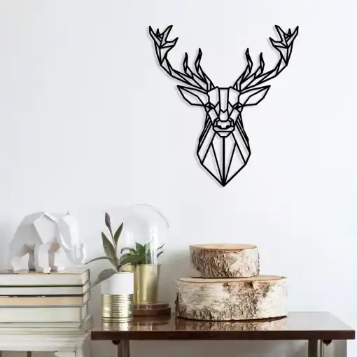 Comandă acum Tablou metalic Deer4 Negru 60x65 cm