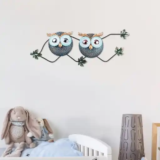 Ofertă limitată Tablou metalic Owl Multicolor 77x28 cm