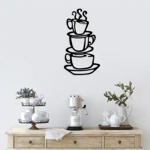 Tablou metalic Coffee Negru 40x75 cm Plată sigură