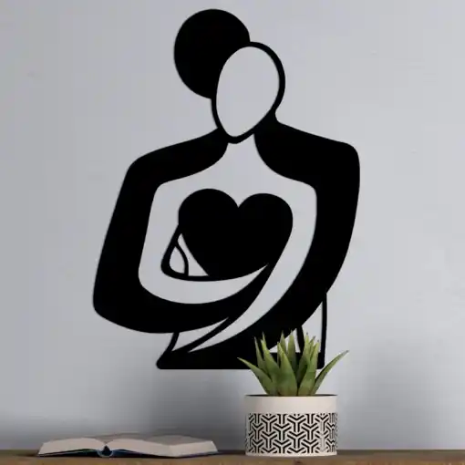 Bestseller Tablou metalic Love Negru 70x0.15x52 cm