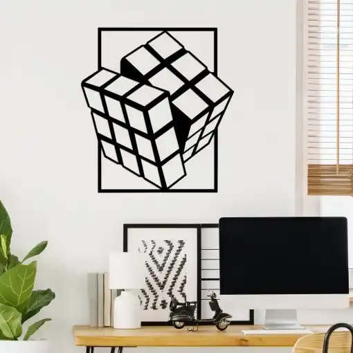 Tablou metalic Rubik‘s Negru 64x69 cm Vezi acum