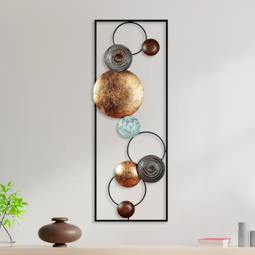 Preț promoțional Tablou metalic Textured Multicolor 32x90x4 cm