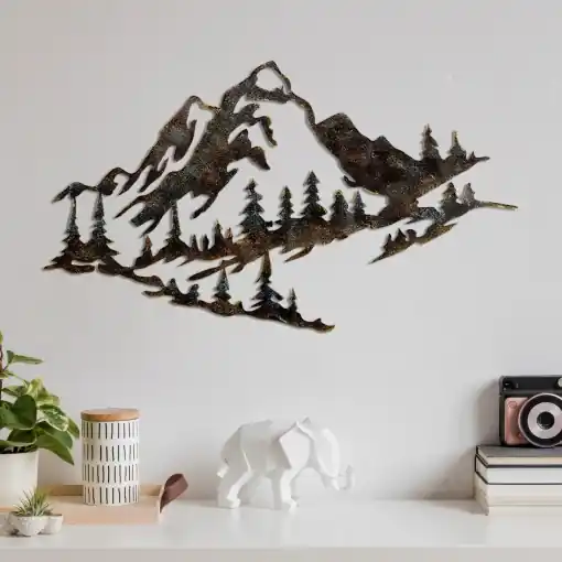 Tablou metalic Mountain Multicolor 70x40x1.5mm Ieftin