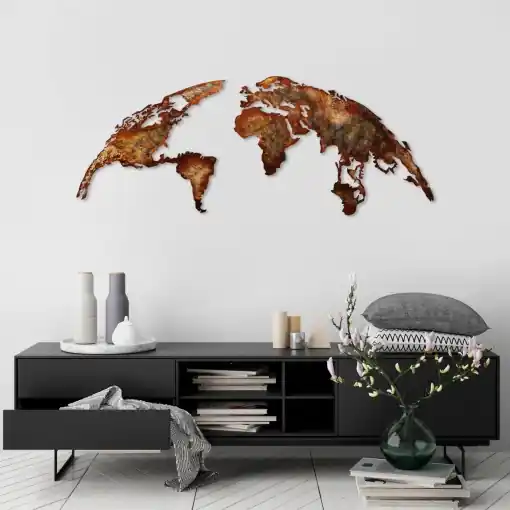 Vezi acum Tablou metalic World Multicolor 150x59x1.5mm