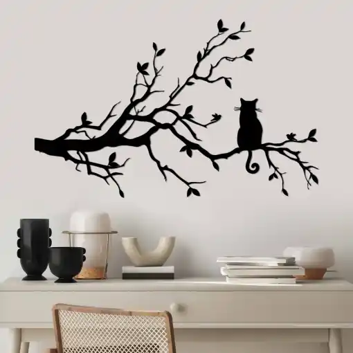 Discount Tablou metalic Cat Negru 80x50 cm