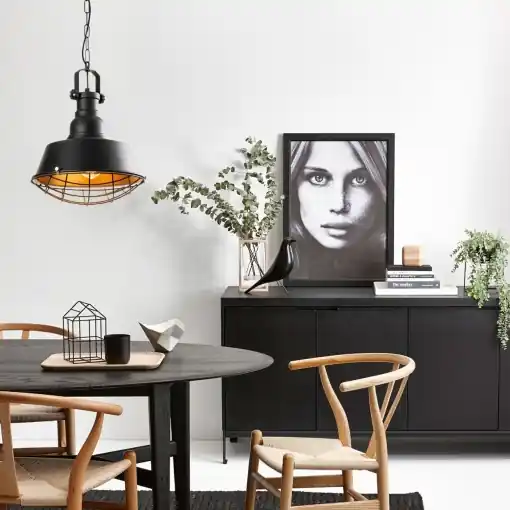 Reducere de preț Lustra Saglam Negru 86x30x30 cm