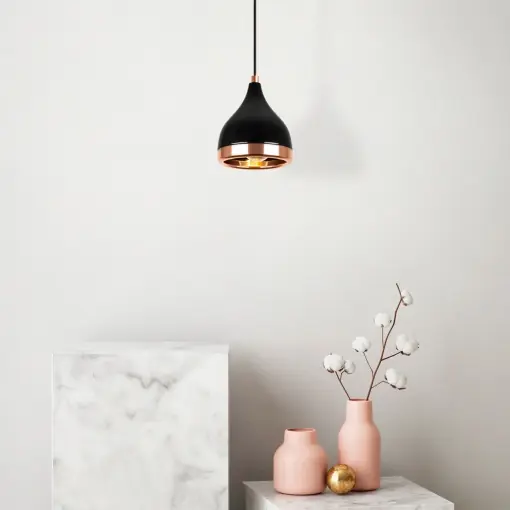 Lustra Yildo Negru 15x15x135 cm Reducere extra
