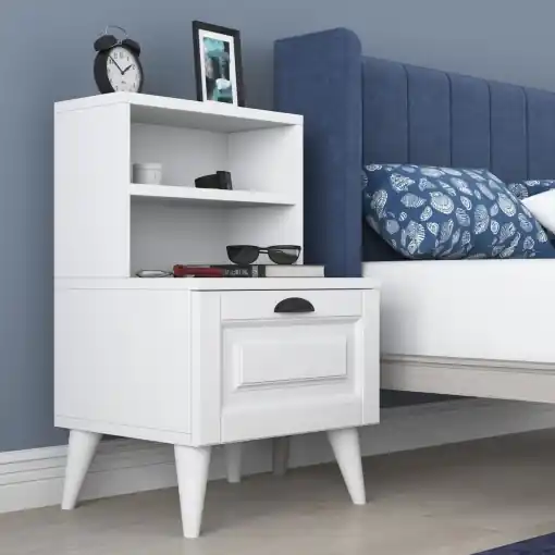 Noptiera BD105 Alb 45x74.4x40 cm Mai ieftin