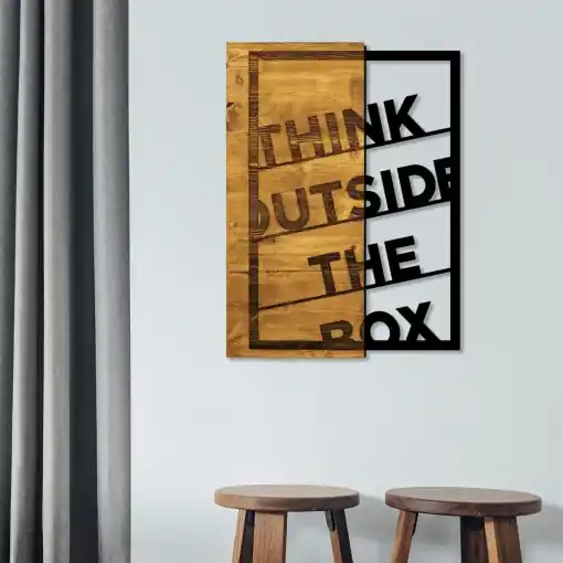 Expediere rapidă Tablou din lemn si metal Think Nuc 42x58 cm