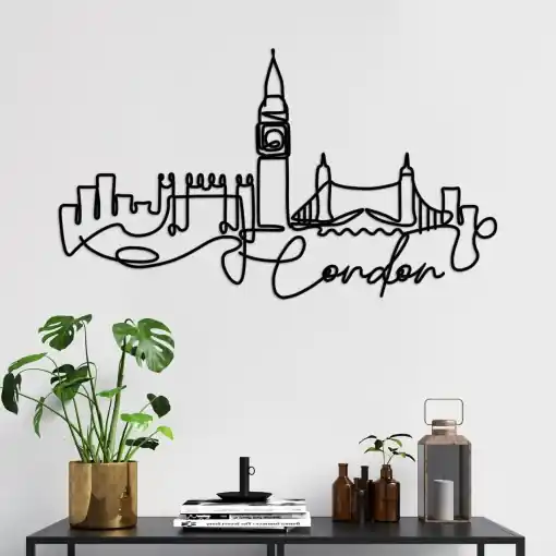Expediere rapidă Tablou metalic London Negru 120x53x1.5 cm