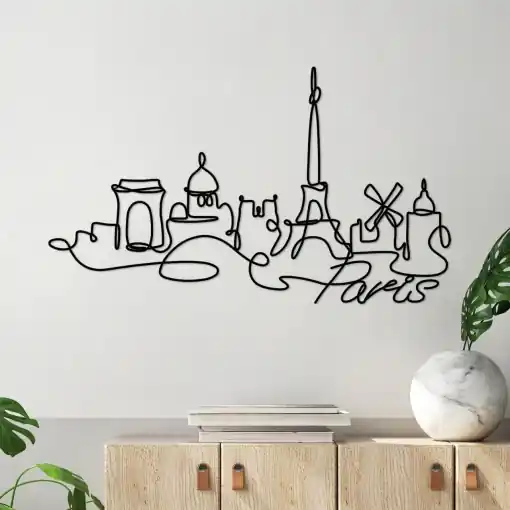 Tablou metalic Paris Negru 120x69x1.5 cm Preț mic