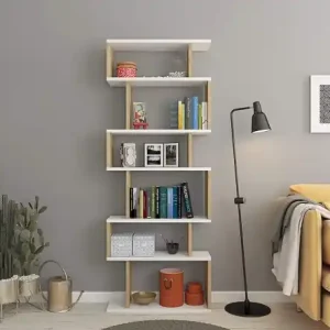 Preferatul clienților Bibliotecă Bates Alb 60x19.6x160 cm