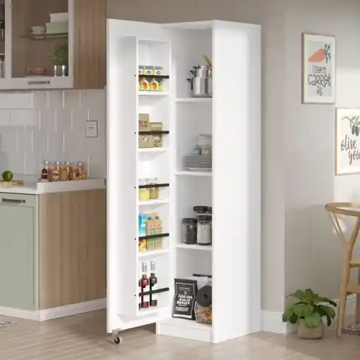 Ofertă exclusivă Dulap multifunctional Model Florence, Alb, 41.7x176.4x44.3 cm