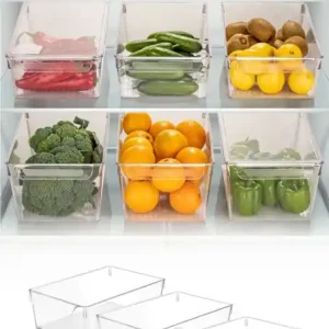Nu rata Set recipiente organizare frigider, 3 piese 727 Transparent 20x32.5x10 cm