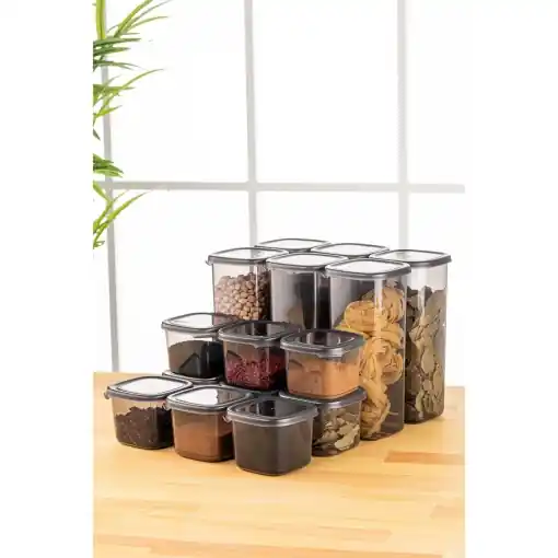 Set cutii de depozitare, 15 bucati Sarita Rio Antracit 10x10x9.5 cm Ofertă exclusivă