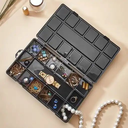 Ofertă limitată Organizator bijuterii Model Beckett, Negru, 26x15x3.5 cm