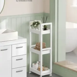 Raft pentru baie Songmics Alb 30x20x80 cm Promoție