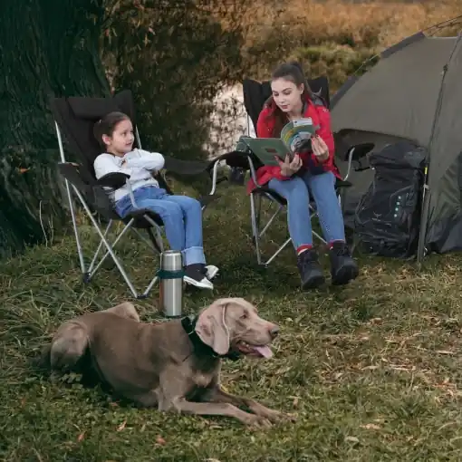 Plată securizată Scaun de camping Songmics Negru 81x70x91 cm