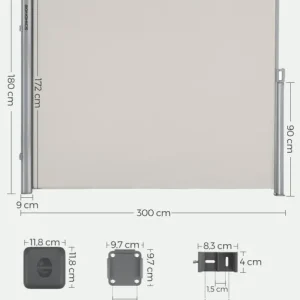 Copertina laterala Songmics Bej 180x300 cm Cel mai bun preț