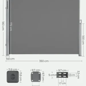 Copertina laterala Songmics Gri 180x350 cm Preferatul clienților