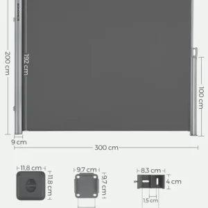 Copertina laterala Songmics Gri 200x300 cm Vezi acum