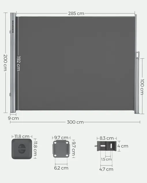 Copertina laterala Songmics Gri 200x300 cm Vezi acum