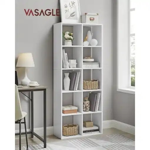 Biblioteca Vasagle Alb 65.5x30x161.5 cm Ofertă exclusivă