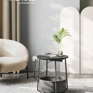 Masuta laterala cu priza Vasagle Negru 45x45x50 cm Cumpără online