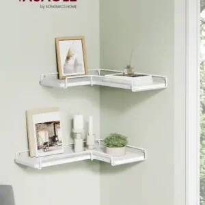 Set 2 rafturi de colt Vasagle Albastru 40x29x4 cm Reducere extra