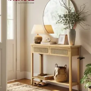 Consola Vasagle Bej 100x30x80 cm Ofertă exclusivă
