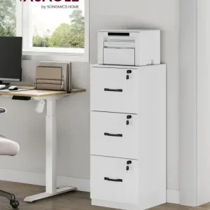 Fiset, dulap birou Vasagle Alb 41x40x103 cm Preț promoțional