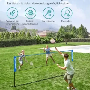 Preț mic Plasa de badminton Songmics Albastru 400x155x103 cm