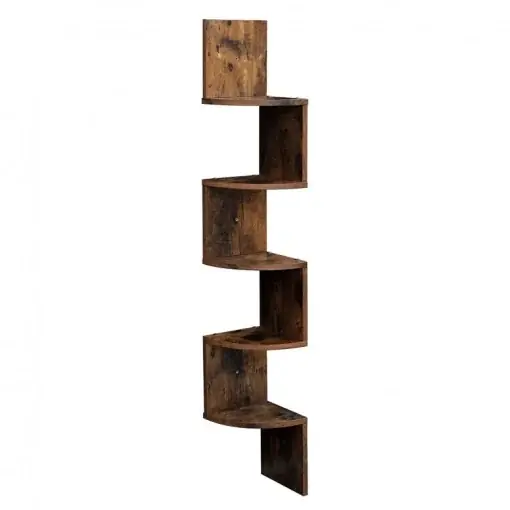 Calitate înaltă Biblioteca Vasagle, Model Shelby, 20x20x127,5 cm, Maro Rustic