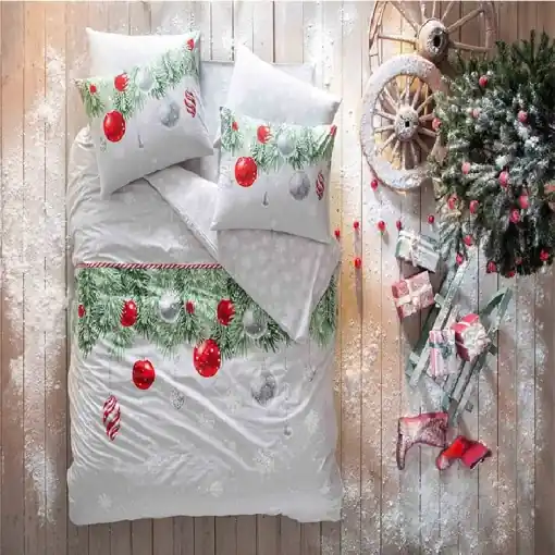 Lenjerie SnowFlake Verde (Bumbac 100%) Popular