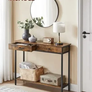 Super ofertă Consola Model Hammond, Maro rustic/Negru, 100x30x80 cm