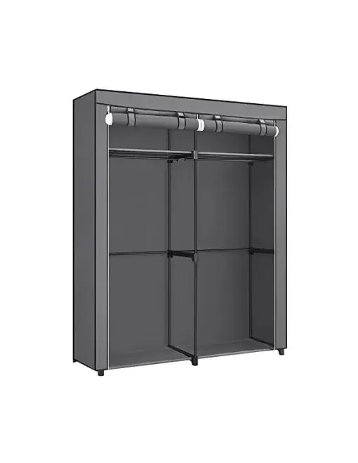 Dulap haine textil Model Ward, Gri, 140x43x174 cm Ultima șansă