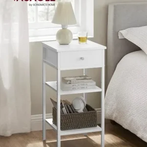 Noptiera Model Cline, Alb, 35x35x70cm Ultima șansă