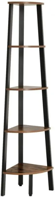 Raft de Colț Model Nova, Maro rustic/Negru, 34.2x34.2x158.8 cm Lichidare de stoc