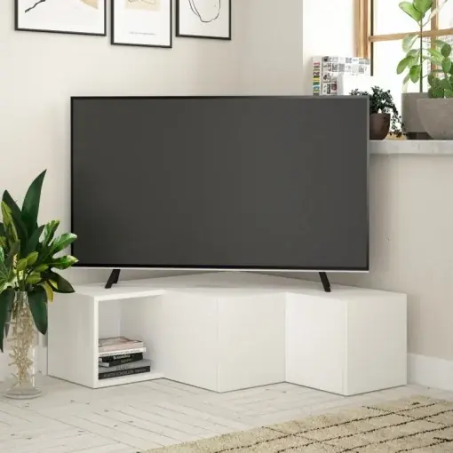 Preferatul clienților Comoda TV Salvador, Model Compact, 90x32x92 cm, Alb
