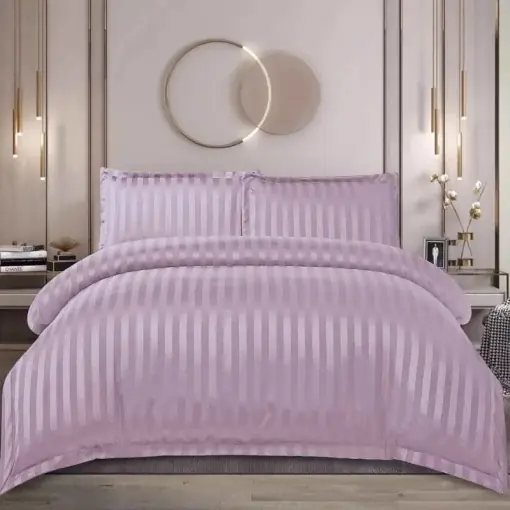 Disponibil imediat Lenjerie cu elastic 180x200 cm, Damasc, Vella Mauve, 4 Piese (Finet)