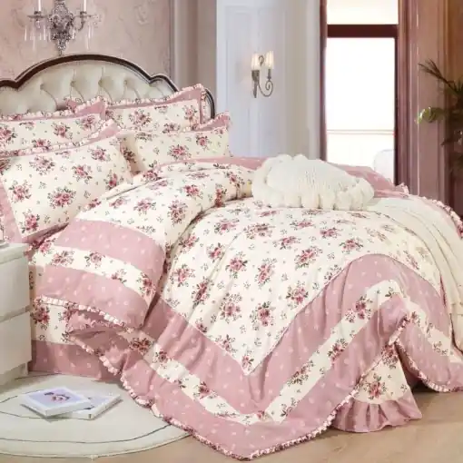 Lenjerie cu Broderie si Volanase Blossom, 4 Piese (Finet) Retur ușor