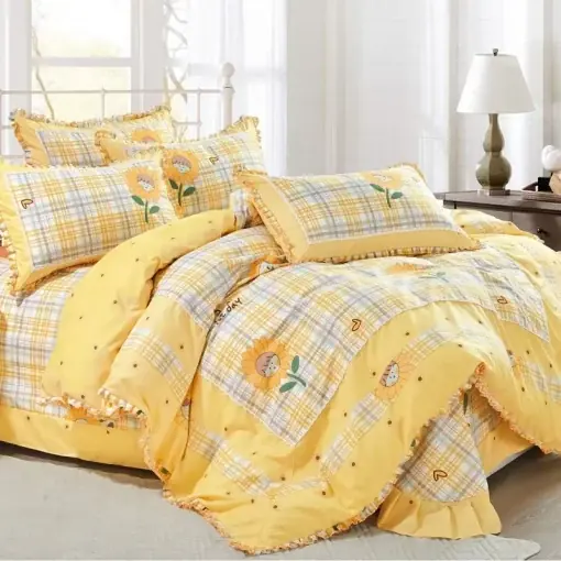 Premium Lenjerie cu Broderie si Volanase Sunny, 4 Piese (Finet)