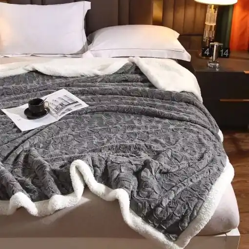 Ieftin Patura Cocolino cu Blanita Karina Dark Grey 200x230 cm