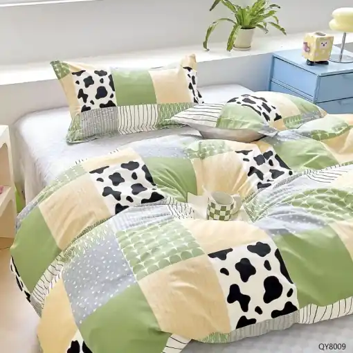Lenjerie cu Elastic 180x200, Greeny 4 Piese (Bumbac 100% Percale) Cel mai bun preț