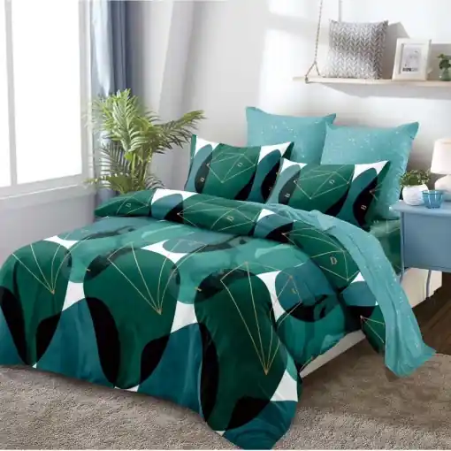 Lenjerie cu Elastic 180x200 cm, Geometry 6 Piese (Finet) Ofertă