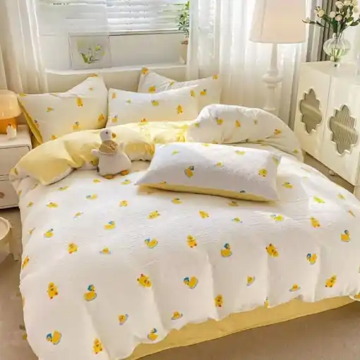 Cel mai vândut Lenjerie creponata cu elastic 140x200 cm, Ducky (Finet)
