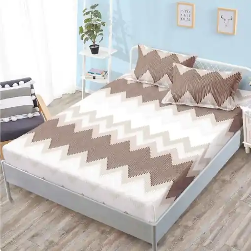 Cearsaf cu elastic si 2 Fete de Perna, Sandro 160x200 cm (Finet) Premium